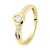 Diamond Solitaire ondersteund 0070 Cts Illusion 1 Ct geel goud