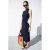 Mango midi jurk donkerblauw
