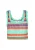 MYMO Gebreide top ‘Spring Summer’  turquoise / aubergine / oranjerood