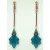 Peacock Feather Drop oorbellen in teal