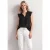 Street One Dames Top met structuurmix en gehaakte details in Zwart