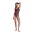 Speedo Eendelig zwempak met open rug voor dames (Zwart/Paars)