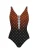 SUNFLAIR Badpak  wijnrood / zwart / wit