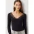 Kant U Kraag Lange Mouw Aansluitende Blouse