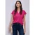 Street One Dames Shirt met gespleten hals in gebreide look in Pink