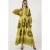 Geprinte V-hals Maxi-jurk met Knoopsluiting