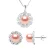 Versiering ketting en oorbellen FLOWER zoetwaterparels 9-10 mm Natural Rose 925