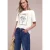 Street One Dames Shirt met korte mouwen, ronde hals en print in Wit