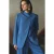 TRENDYOLMİLLA Dames Blauw Effen Lang Regular fit Blazers