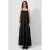 QS viscose maxi jurk met ruches – zwart