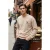 TRENDYOL MAN Heren Beige Dierenprint Lang Oversized Sweatshirts