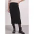 Midi-rok in effen kleur met kanten rand