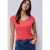 Street One Dames Shirt zonder mouwen met diamanten halslijn in Rood