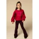 LOOXS little flared flared broek met hartjes zwart