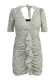 faina Jurk  sand / duifblauw / pastelgroen / wit