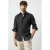 Mango Man slim casual overhemd met linnen zwart