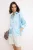TRENDYOLMİLLA Dames Blauw Effen Lang Regular fit Overhemden
