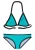 BENCH Bikini  turquoise / zwart