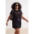 Trendyol Curve Dames Zwart Slogan Kort Getailleerd Grote maten T-shirts