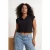 Trendyol Curve Dames Zwart Effen Mouwloos Regular fit Grote maten T-shirts