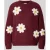 Apricot oversized gebreide pullover met florale stitchings