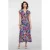 Geisha gebloemde midi jurk multi