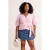 Trendyol Curve Dames Roze Geruit Kort Relaxed fit Grote maten Blouses