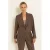 Claudia Sträter gestreepte cropped blazer met glitters – bruin