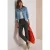 Mid Waist Slim Leg Hose in casual pasvorm