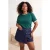 Trendyol Curve Dames Groen Effen Kort Getailleerd Grote maten Blouses