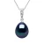 Diamond Pendant 0.010 Cts Gekweekte Pearl Freshwater peer 9-10mm zwart of wit