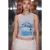 Bedrukte cropped tanktop met ronde hals