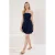 TRENDYOLMİLLA Dames Donkerblauw Effen Kort / Mini Mouwloos Casual Skater Jurken