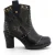 Mustang dames zwarte bloemrijke enkellaarzen met hakken – M0162012