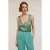 Motivi Embroidered Viscose Satin Top Green
