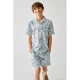 ONLY & SONS JUNIOR relaxed casual overhemd met textuur lichtblauw