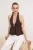 TRENDYOLMİLLA Dames Bruin Effen Mouwloos Getailleerd Blouses