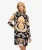 Mini-jurk met Print en Lange Mouwen Zwart