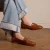 No Stress leren loafers cognac