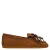 Manfield suède mocassins met kraaltjes – cognac
