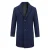 Heren lange slim fit winter warme zakelijke wollen jas blauw