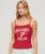 Athletic College Geribde Camitop met Grafische Print Rood