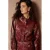 Lofty Manner jacquard bomberjack met glitters en print – rood