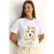 Pailletten Bedrukt T-shirt met Ronde Hals