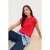 TRENDYOLMİLLA Dames Rood Effen Kort Regular fit T-shirts