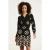 Smashed Lemon 24779 e gebreide jurk met grafische bloemenprint |