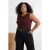 Trendyol Curve Dames Bruin Effen Mouwloos Getailleerd Grote maten Blouses