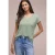 Street One Dames Shirt met overhangende schouders in linnenlook in Groen