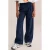 WE Fashion straight leg gestreepte pantalon – donkerblauw