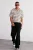 TRENDYOL MAN Jongens Ecru Gestreept Kort Oversized Poloshirts